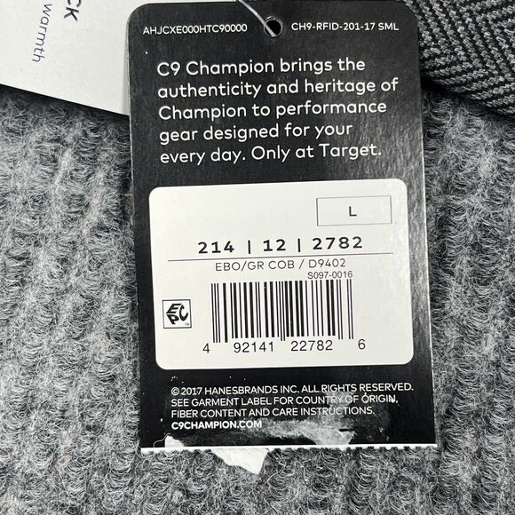 Champion C9 Front Zip Jacket Women Large Grey Herringbone Tech Fleece Thumbholes - Picture 11 of 16